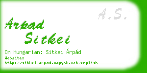 arpad sitkei business card