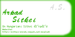 arpad sitkei business card